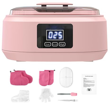 Parafin Wax Warmer Kit, återfuktande och exfolierande, justerbar temperatur snabbsmältande paraffinbad, vaxningssatser för handspa hemma och på salong