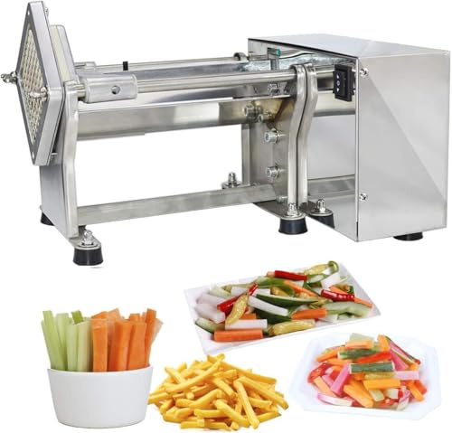 Electric French Fry Cutter - Stainless Steel Blades, Semi-Automatic Vegetable Chopper for Effortless Slicing & Dicing of Potatoes, Carrots, Cucumbers