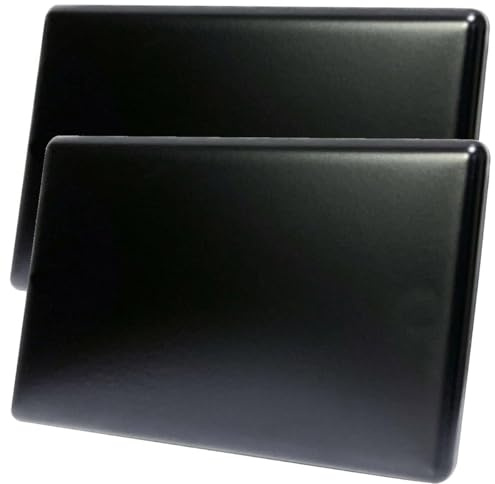 Acmerota Acmerota Schraubenlose 2-fach-Blindabdeckung Selbstklebende Blindabdeckung Flache Abdeckung Doppelte Blindabdeckung, abgerundete Kanten 185 * 100 mm, für 2-fach-Unterputzdosen, schwarz