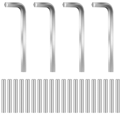 NiuLumea Federscharnier-Spannstift für Ersatzset, 20 für Regalstifte aus Edelstahl und 4 Sechskantschlüssel, 4 mm Durchmesser, 18 mm Länge, 8,9 cm, 10,2 cm, 11,4 cm für Türscharniere