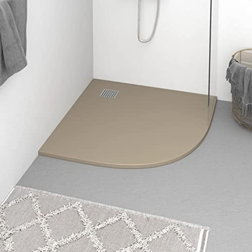 Kaloriko Piatto doccia SMC marrone, 90 x 90 cm, con superficie in ardesia antiscivolo, piatto e piano per cabina doccia Walkin senza barriere, facile da pulire e resistente agli urti, per montaggio in