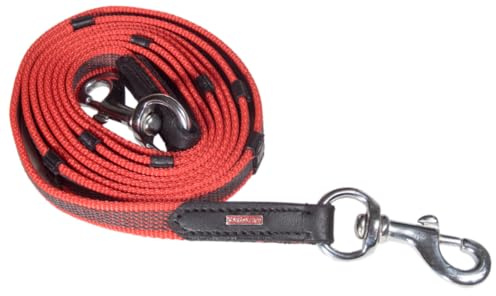 Karlslund Supergrip Zügel, Mit Stegen, Rot, chrom