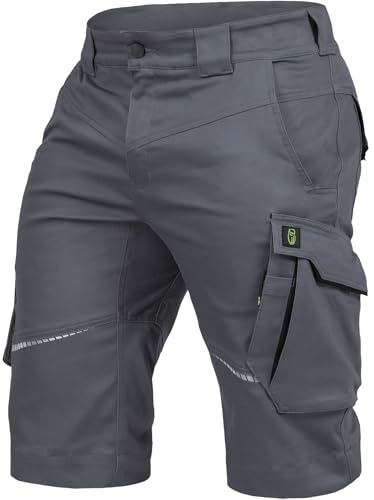 Leibwächter Arbeitsshorts Herren Flex Line – Robuste Cargo Hose mit Taschen – Handwerker Shorts – Berufsbekleidung – Multifunktionshose mit Reflektoren