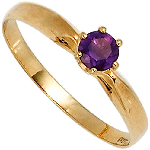 Jobo Damen-Ring aus 14 Karat 585 Gold mit Amethyst