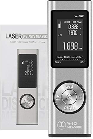 GXLX Mini Digital Laser Distance Meter Measure with Electronic Angle Sensor M/in/Ft Unit Switching USB Charging and Pythagorean Mode, Measure Distance, Area and Volume