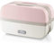 Electric Heating Lunch Box,2 Layer 1.0 Liter Mini Rice Cooker Portable Rice Box,Stainless Steel Rice Box,Hot Food Warmer,Suitable for Office School And Home Use,Pink