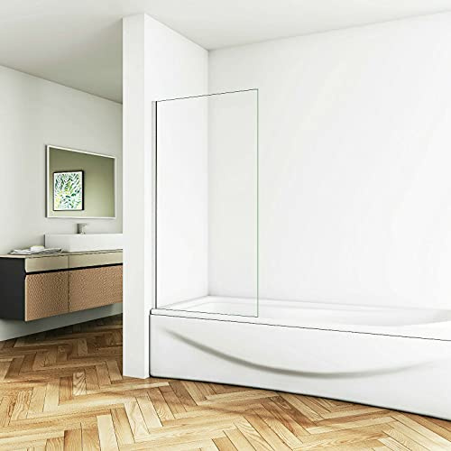 Aica Sanitär 75cm Duschabtrennung Badewannenaufsatz Seitenwand Duschwand 6mm NANO Sicherheitsglas Höhe 140cm