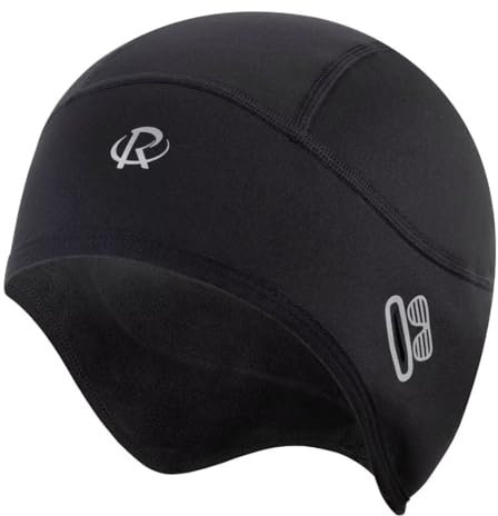 ROTTO Cycling Skull Cap Helmet Liner Fleece-Lined with Ears Covers and Glasses Slots for Cycling Running Hiking Skiing