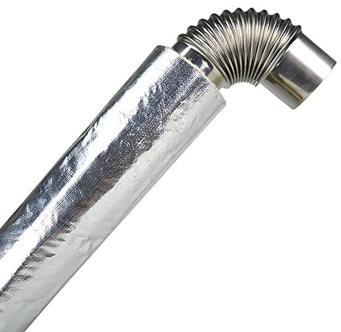 LINGOSHUN Rohrisolierung, Autoabgas-WäRmedäMmung Isolierung Für Rohre mit Aluminiumfolienfaser-Baumwolle,Isolierstärke 10mm / 1m/3.3ft / 100mm Diameter