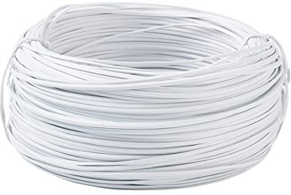 PandaHall Bobine de fil de fer recouvert de plastique blanc de 80 à 100 m - 2 x 1 mm - Pour loisirs créatifs, plantes grimpantes, arbres, clôtures