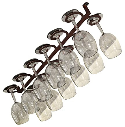 Scolabicchieri Portabicchieri, Portabicchieri Sospeso Con Viti, Porta Calici In Ferro, Rack Per Calici, Supporto Per Bicchieri Da Vino Per Bar Ristorante Cucina ( Color : Brass , Size : 60x18cm )