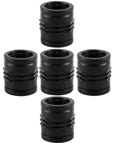 acquaverde Raccordo Manicotto con Doppio Filetto Femmina, Giunto per Tubi, Sistemi e Impianto di Irrigazione, Nero - Orto Facile (5, 1/2 x 1/2)