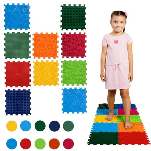 Textured Floor Mats Sensory Puzzle Rug Carpet - Sensory Floor Tiles Mat - Orthopedic Floor Mat Massage - Sensory Mats for Autistic People (10)