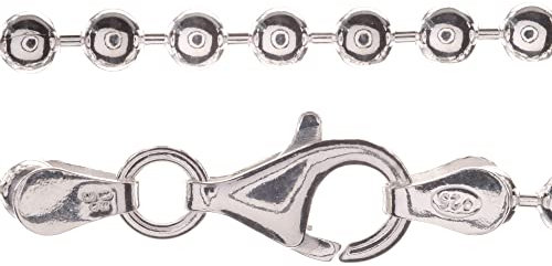 Markylis - Solid 925 Sterling Silver Chunky Ball Bead Chain Necklace - 3mm Gauge - Choose your size (18)