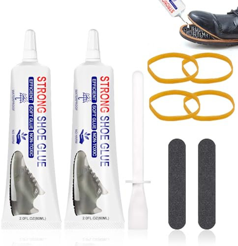 Allony Pegamento para Zapatos, Cola Zapatero Profesional, Cola para Zapatos, pegamento de zapatos, para Zapatos Reparación Zapatos, Cuero,Artesanías, 2 Piezas Pegamento para Zapatos con Accesorios