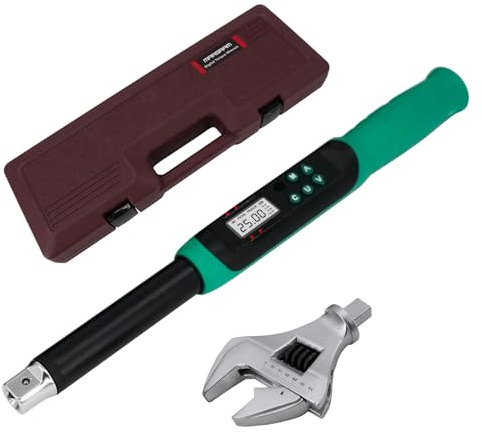 Marsram Clé dynamométrique numérique réglable, 6,8 à 135 N.m, mâchoire de 5 à 35 mm, clé dynamométrique électronique interchangeable à extrémité ouverte avec buzzer et LED, pour outil de réparation de