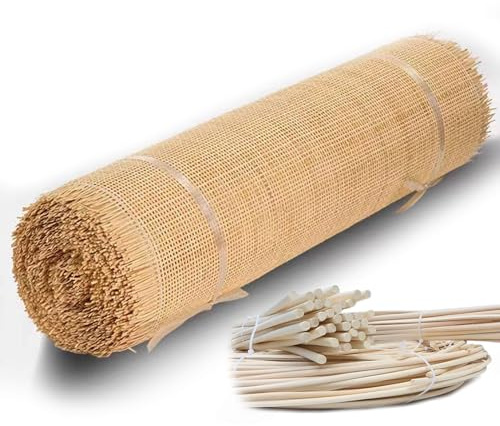 RHUIRKF Natürliches Rattan Rolle für Möbel, 70cm Breites Wiener Geflecht, Rattan Gurtband Rolle, Natur Vorgewebtes Offenes Netz Rolle für Heimdekoration Stuhl Schrank(40x100cm)