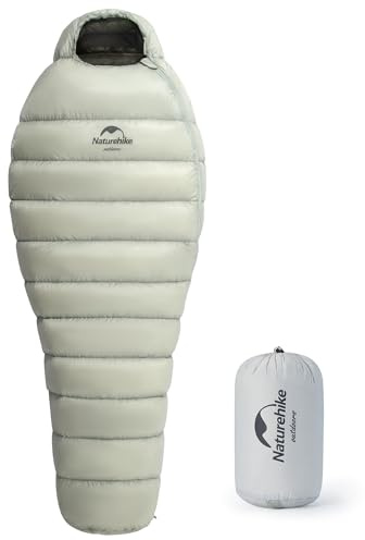 Naturehike Saco De Dormir Ultraligero De PlumóN De 4 Estaciones para Adultos, Saco De Dormir Tipo Momia con PlumóN De Ganso 860FP, Ideal para Acampar, Hacer Senderismo Y Actividades Al Aire Libre