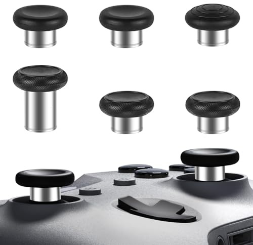 AXFEE Metal Thumbsticks Replacement for Elite Series 2, Thumbsticks Grip | 6 in 1 Swap Joysticks Buttons Set, Metal Custom X-box Controller 2 Accessories for X-box One Elite, Elite Series 2 Core-Black
