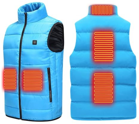 Damen Beheizbare Weste Leichte Aus Baumwolle, Unisex Winterwarme Einzelsteuerung 5 Zonen Intelligente Elektrische Heizweste Mit Konstanter Temperatur Beheizte Weste Jacke Sale Steppweste Warme Dicke