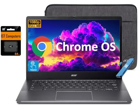 Acer Chromebook Plus 514 - Portátil con visualización táctil (14 pulgadas FHD, Intel 8-Core i3-N305, 8 GB de RAM, 512 GB SSD, 2 TB de almacenamiento en la nube) Negocios, Empresa, Estudiantes, 11