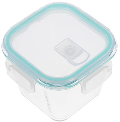 Cabilock Contenitore Ermetico Quadrato in Vetro Coperchio Azzurro, Resistente Per Microonde e Conservazione Alimenti Freschi, Per Pasti Casalinghi e Preparazione Pasti Quotidiana