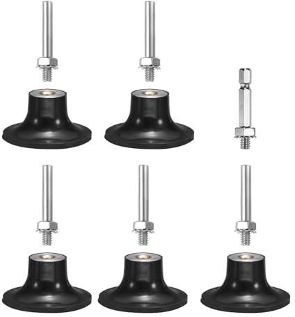 QUARKZMAN 5Pack 2 Soporte de Almohadilla de Disco de Cambio Rápido 1/4 Soporte de Vástago para Discos de Lijado y Acondicionamiento para Amoladora Recta, Negro