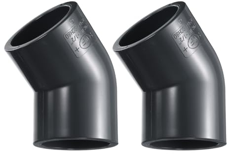 sourcing map 2pcs 45 Degree Elbow PVC Pipe Fittings 1-1/2 2 Way Furniture Grade PVC Corner Connectors Angle Elbow Side Outlet for Sewer Plumbing Drain Pipe Water Supplies Build Garden