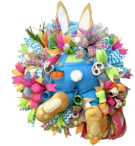 Ostern Hasen Girlande Dekoration, Osterkranz Für Die Haustür, Osterhasenkranz Für Die Haustür, Ostern Hasen Haustür Girlande, Ostern Mit Hintern Anhänger, Dekorative Künstliche Blumen Kränze