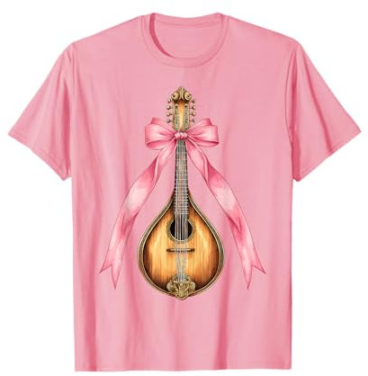 Instrument de mandoline avec nœud à coquette Rose T-Shirt