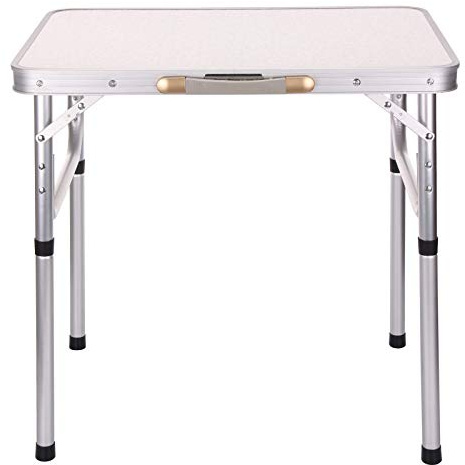 M.J COMFY-LIFE 2FT Folding Camping Table – Portable Foldable Table for Decorating, Crafting, Camping, Garden & DIY Projects – Lightweight Heavy Duty Work Surface – Indoor & Outdoor Use (White)