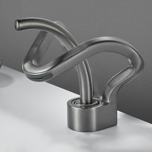 Rubinetto Bagno Lavabo Moderno Cascata Lavabo Rubinetti Bagno Leva Singola Ottone Miscelatore Lavabo Grigio Canna Di Fucile