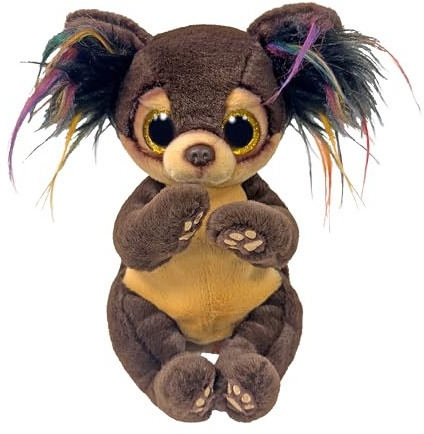 TY Beanie Boos - Toffee Chihuahua med stora gula ögon och glitter, plyschleksaken med de glittrande stora ögonen - 15 cm - T37393