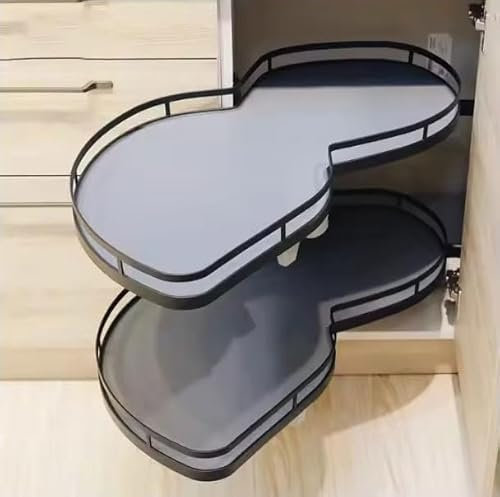 Ausziehbares Eckregal für Küchenschränke, verstellbar für 800 mm, 900 mm oder 1000 mm Unterschränke, perfekt für Maximierung von Platz und Nization.