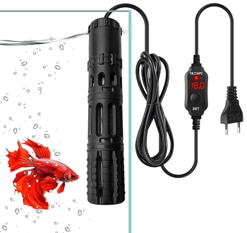 Riscaldamento dell'Acquario, 25 W, Riscaldamento dell'Acquario, con Regolatore di Temperatura, Riscaldatore dell'Acquario, Riscaldamento per Acquario con Ventosa, Riscaldamento per Serbatoi di Pesci e