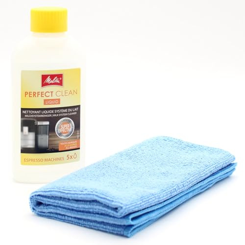 Milk System Cleaner for Fully Automatic Coffee Machines + Microfiber Cloth, compatible with Melitta Purista 6769697, Purista Jubilee Edition 6768872 - Espresso Machines, Coffee Makers, Accessories