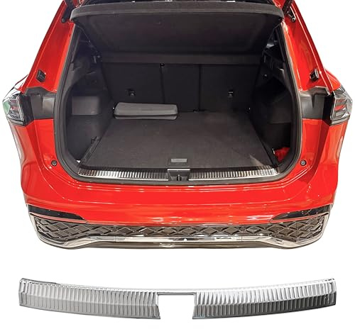 RECAMBO Ladekantenschutz Edelstahl innen Chrom passend für VW Tiguan III CT1 BJ ab 2024 - Kratzschutz, passgenaue Kontur, rostfreier Edelstahl, klebebandbasiert, schnelle Montage