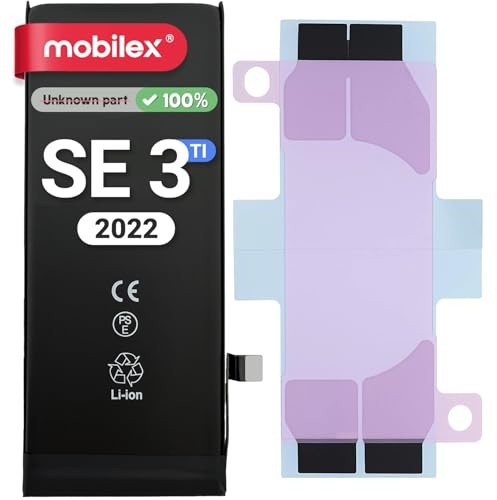 MOBILEX Batterie pour iPhone SE (3e génération, 2022) | sans Message | Puce TI | 2018mAh - OEM | Interne de Rechange avec adhésif | Capacité d'origine