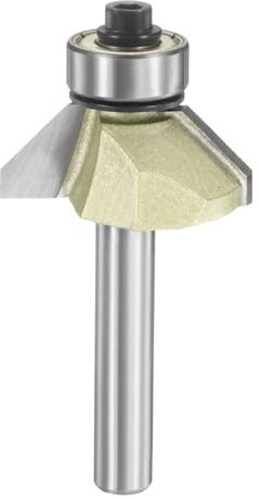 QUARKZMAN 45 Grad Fasen-Fräser 1/4 Zoll Schaft 3/8 Schneide Hartmetall-Spitze Mit Lager Für Holzbearbeitung Fräswerkzeug Gold