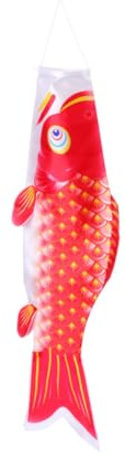 CAXUSD Bandiera a Forma di Carpa in Stile Giapponese 70 CM Bandiera Decorativa Rossa per Festa delle Barche Drago Decorazione Esterna Satinata per Eventi e Feste in Casa