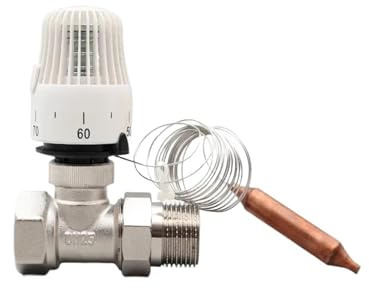 HWWW Thermostatventil M30*1,5 mit Fernbedienung for Fußbodenheizung (30-70 Grad Temperaturregelung) – Zweiwegeventil(Actuator)