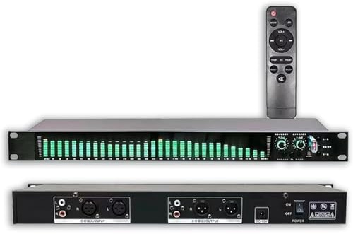 Digital Stereo Graphic Equalizer with 31 Bands, 21 Preset Effects, Noise Reduction, and 3 Inputs for Recording Studio Rack Mount