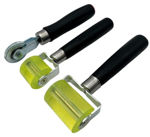 HERO Werkzeug Silikon Andrückrollen Set 3-tlg. – Nahtroller/Andrückwalze/Andruckrolle/Kantenroller - hitzebeständig bis 260°C, Igelwalze zum Verschweißen für PVC Planen- & Kunststoffschweißen