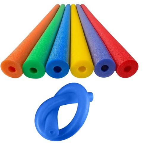 Schwimmnudel Poolnudel 2er Set, 120x6 cm Poolnudel Schaumstoff Mit Loch, Schwimmnudeln Schwimmhilfe Für Kinder Und Erwachsene, Pool Noodles, Zufällige Farbe