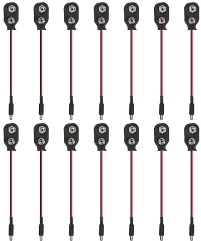 QUARKZMAN 15Pcs Connettore A Batteria Con Cavo Maschio DC5521 Nero E Rosso