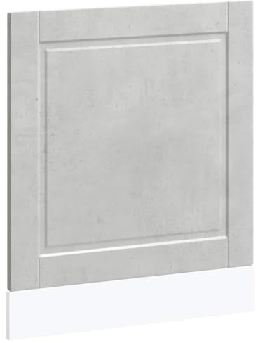 WRJENFSC Tapa para lavavajillas Porto en gris hormigón, 60 x 57 cm, panel frontal para lavavajillas de madera resistente, elegante frente de cocina para integrar en la cocina equipada