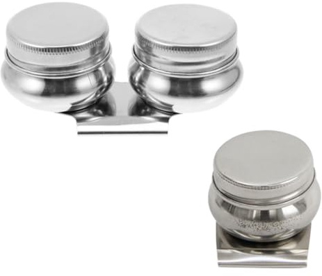 POPETPOP Contenitore Funzione Antievaporazione per Trementina in Acciaio Inossidabile Tazza Doppia 2 Pezzi per Pittura Dipingere Interno ed Esterno