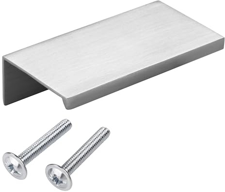 SOTECH 10er Set Alu Möbelgriff SEARL 70 mm Edelstahloptik | Griff-Profilleiste Schubladengriff Küchengriff