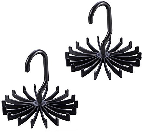 Krawattenhalter Veranstalter drehende Hals Krawatten Gürtel Schal Hanger Organizer, 20 Haken ,Packung mit 2 Stück