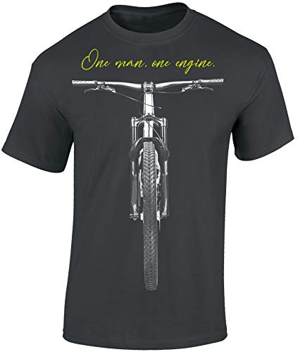 Baddery Fahrrad T-Shirt Herren - „One Man One Engine“ | MTB Mountainbike Shirt für Radfahrer